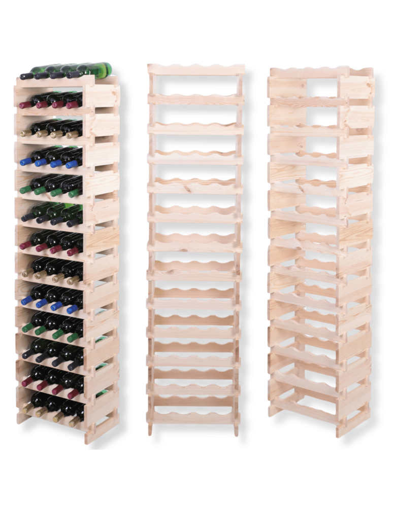 Modułowe stojaki do butelek RW11 - Stojak na wino regał modułowy na butelki 13x4 but WĄSKI ECO BEZ NARZĘDZI - product b2b.wamar.biz 1