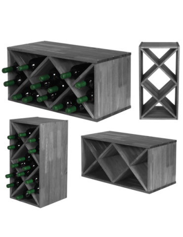 Skrzynkowe regały RW61 - Regał na wino modułowy stojak na wino szafka na butelki 14 butelek .:. - product 17