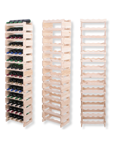 Stojak na wino regał modułowy na butelki 14x4 but WĄSKI ECO BEZ NARZĘDZI