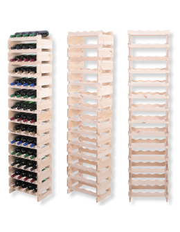 Stojak na wino regał modułowy na butelki 14x4 but WĄSKI ECO BEZ NARZĘDZI