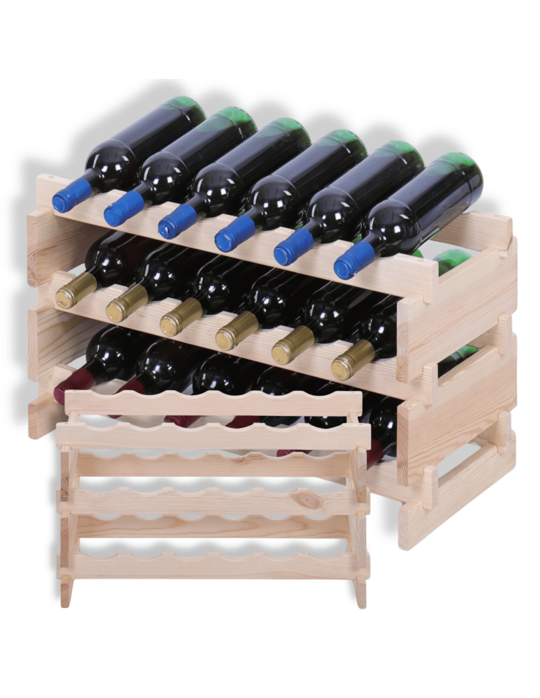 Modułowe stojaki do butelek RW11 - Stojak na butelki regał modułowy na wino 3x6 but POLSKI EKO BEZ NARZĘDZI - product b2b.wamar.biz 1