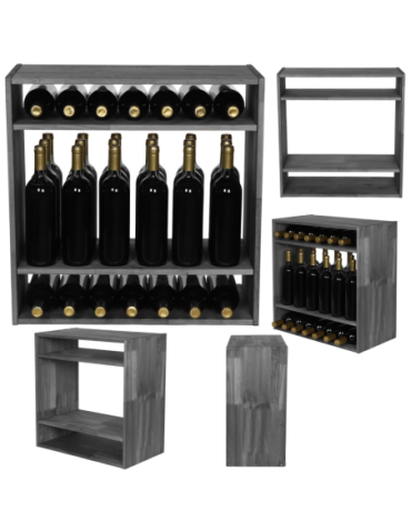 Skrzynkowe regały RW61 - Regał na wino modułowy stojak na wino szafka na butelki 32 butelki .:. - product 17