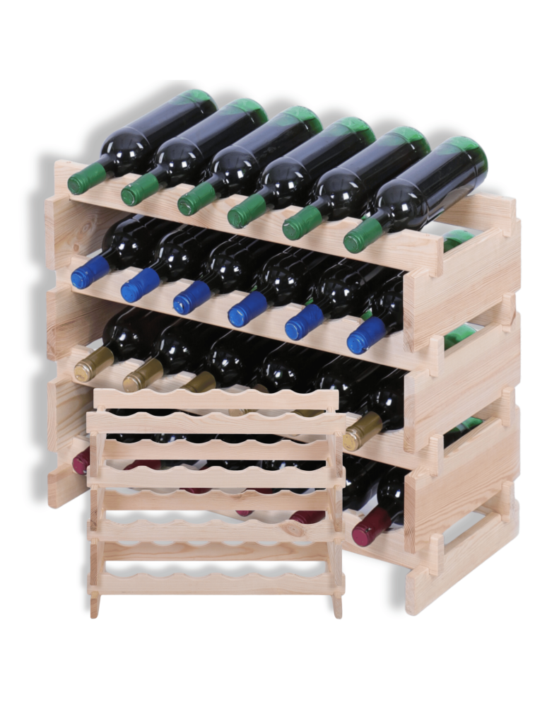 Modułowe stojaki do butelek RW11 - Stojak na butelki regał modułowy na wino 4x6 but POLSKI EKO BEZ NARZĘDZI - product b2b.wamar.biz 1