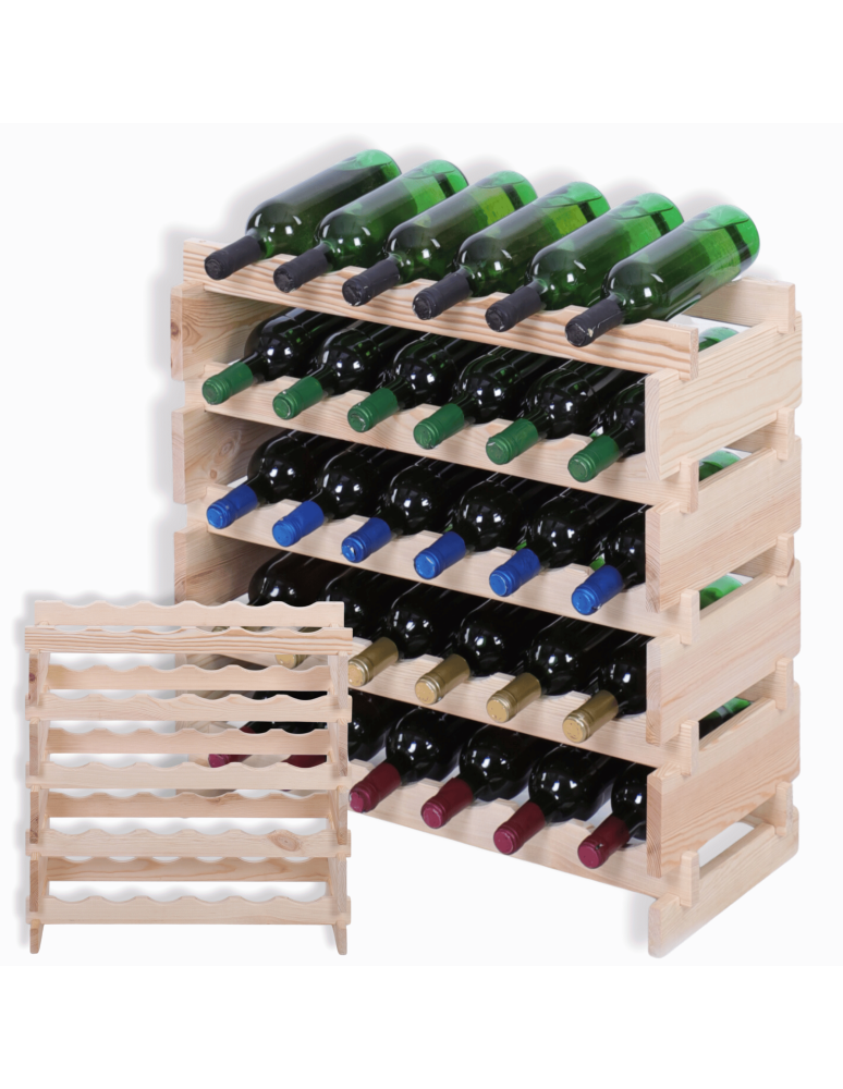Modułowe stojaki do butelek RW11 - Stojak na butelki regał modułowy na wino 5x6 but BUDUJ JAK KLOCKI ECO - product b2b.wamar.biz 1