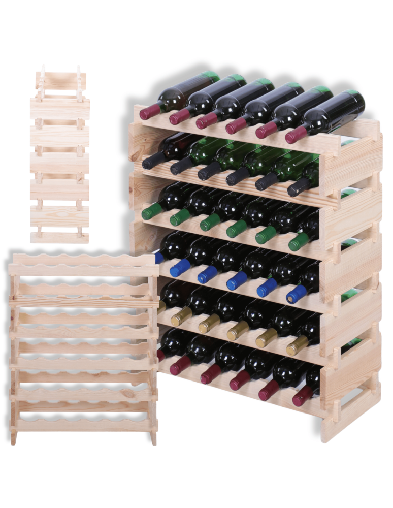 Modułowe stojaki do butelek RW11 - Stojak na butelki regał modułowy na wino 6x6 but BUDUJ JAK KLOCKI ECO - product b2b.wamar.biz 1