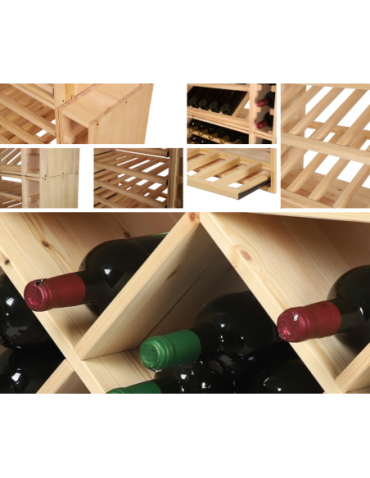 Skrzynkowe regały RW61 - Regał na wino stojak na wino szafka na butelki 12 butelek ukośne leżnie EKO - product 23