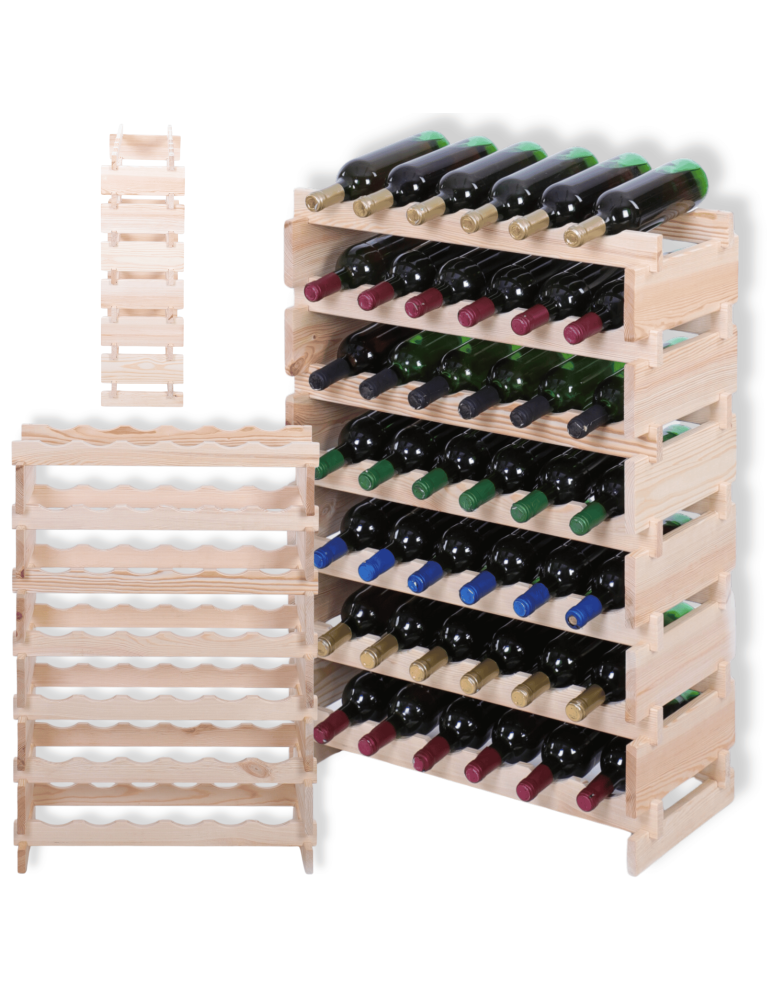 Modułowe stojaki do butelek RW11 - Stojak na butelki regał modułowy na wino 7x6 but BUDUJ JAK KLOCKI ECO - product b2b.wamar.biz 1