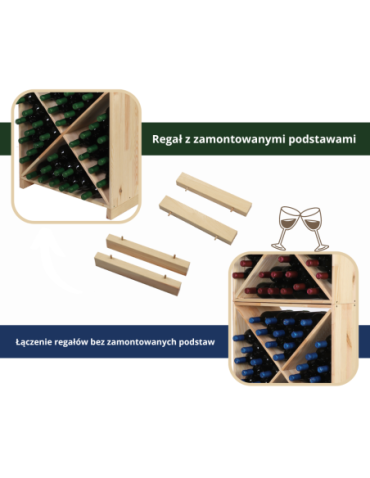 Skrzynkowe regały RW61 - Regał na wino stojak na wino szafka na butelki 12 butelek ukośne leżnie EKO - product 28