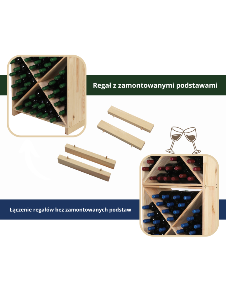Skrzynkowe regały RW61 - Regał na wino stojak na wino szafka na butelki 12 butelek ukośne leżnie EKO - product b2b.wamar.biz 28