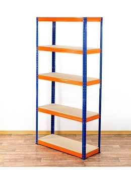 Regał Helios 180x75x35 cm 5 półek/175kg Niebiesko-Pomarańczowy - product 2