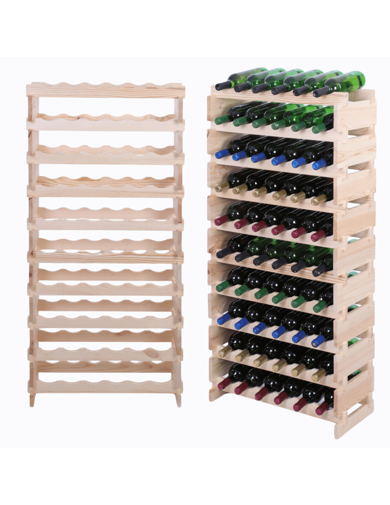 Modułowe stojaki do butelek RW11 - Stojak na butelki regał modułowy na wino 10x6 but DUŻY MONTAŻ BEZ NARZĘDZI - product b2b.wamar.biz 1