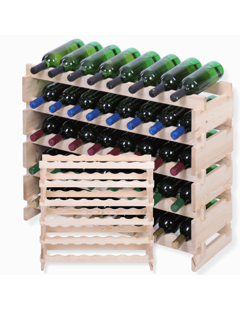Modułowe stojaki do butelek RW11 - Stojak na wino regał modułowy na butelki 6x8 but BUDUJ JAK KLOCKI EKO - product b2b.wamar.biz 1
