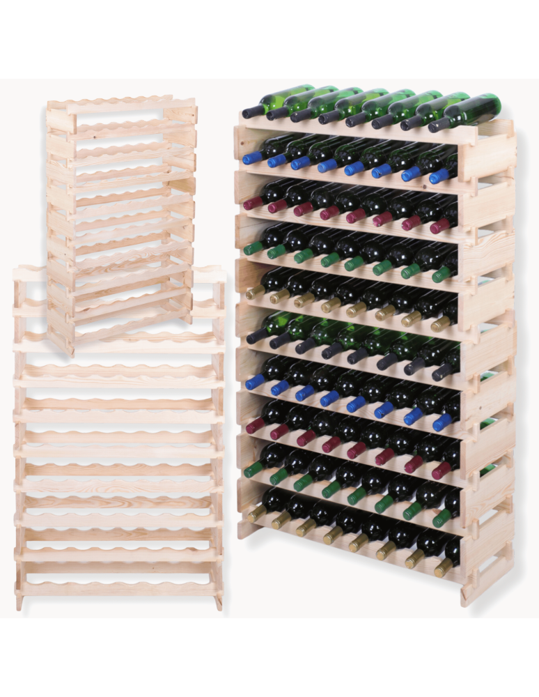 Modułowe stojaki do butelek RW11 - Stojak na wino regał modułowy na butelki 10x8 but DUŻY MONTAŻ BEZ NARZĘDZI - product b2b.wamar.biz 1