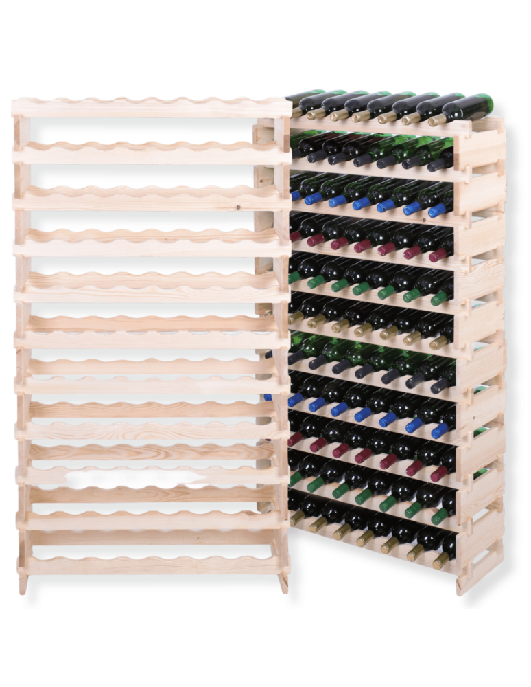 Modułowe stojaki do butelek RW11 - Stojak na wino regał modułowy na butelki 11x8 but DUŻY MONTAŻ BEZ NARZĘDZI - product b2b.wamar.biz 1