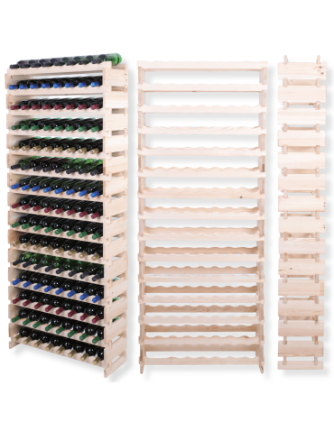 Stojak na wino regał modułowy na butelki 15x8 but WYSOKI BEZ NARZĘDZI