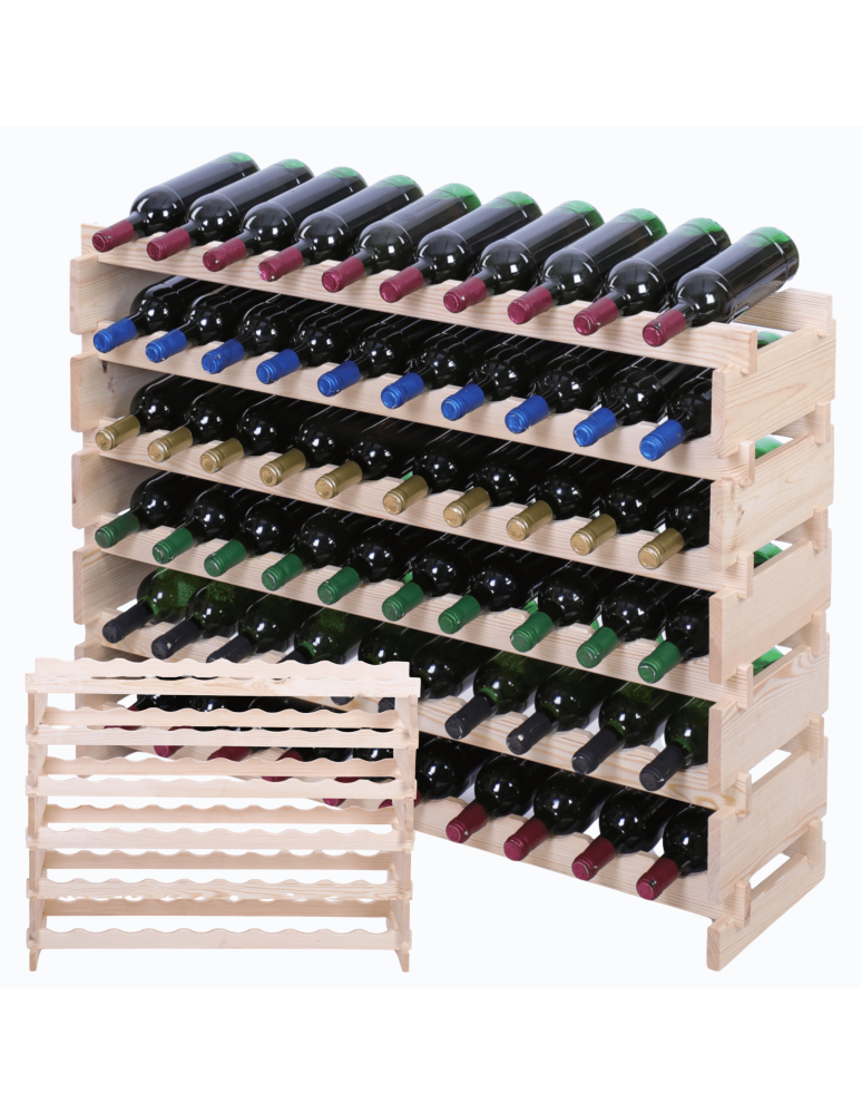 Modułowe stojaki do butelek RW11 - Stojak na wino regał modułowy na butelki 6x10 but BUDUJ JAK KLOCKI EKO - product b2b.wamar.biz 1