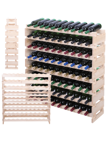 Stojak na wino regał modułowy na butelki 8x10 but POJEMNY BEZ NARZĘDZI