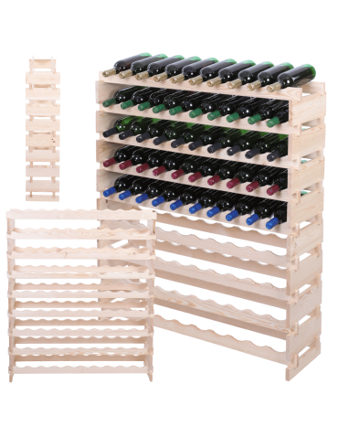 Stojak na wino regał modułowy na butelki 9x10 but POJEMNY BEZ NARZĘDZI