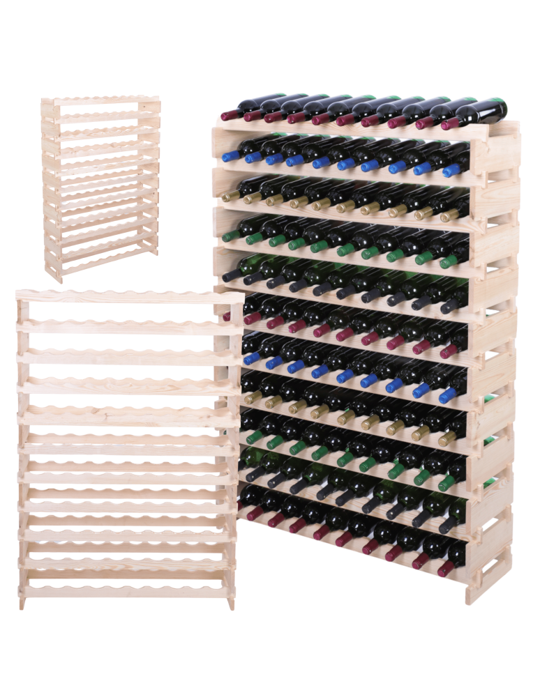 Modułowe stojaki do butelek RW11 - Stojak na wino regał modułowy na butelki 11x10 but DUŻY MONTAŻ BEZ NARZĘDZI - product b2b.wamar.biz 1