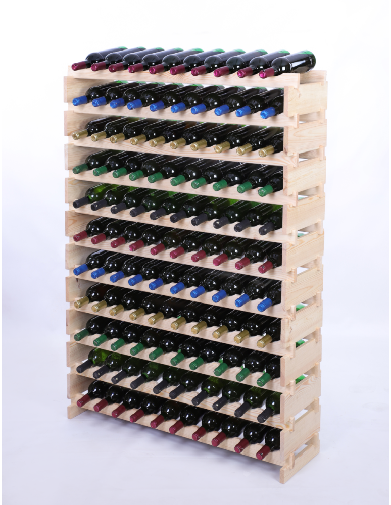 Modułowe stojaki do butelek RW11 - Stojak na wino regał modułowy na butelki 11x10 but DUŻY MONTAŻ BEZ NARZĘDZI - produkt b2b.wamar.biz 2