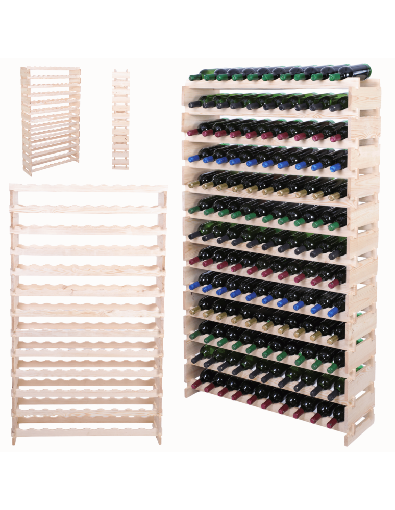 Modułowe stojaki do butelek RW11 - Stojak na wino regał modułowy na butelki 13x10 but POJEMNY BEZ NARZĘDZI - product b2b.wamar.biz 1