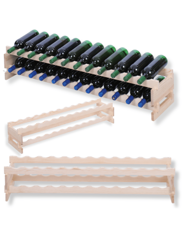 Stojak na wino regał modułowy na butelki 2x12 but SZEROKI BEZ NARZĘDZI