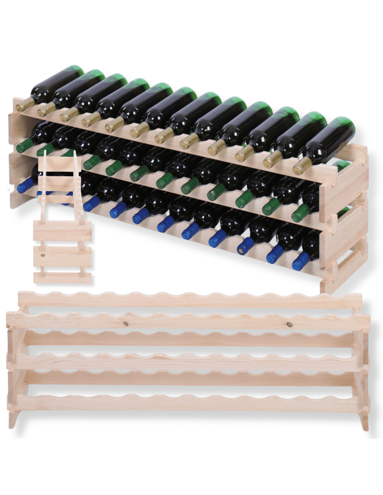 Modułowe stojaki do butelek RW11 - Stojak na wino regał modułowy na butelki 3x12 but SZEROKI BEZ NARZĘDZI - product b2b.wamar.biz 1