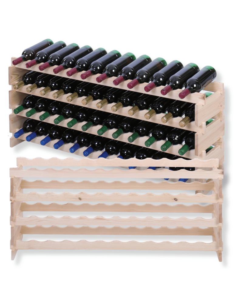 Modułowe stojaki do butelek RW11 - Stojak na wino regał modułowy na butelki 4x12 but SZEROKI BEZ NARZĘDZI - product b2b.wamar.biz 1
