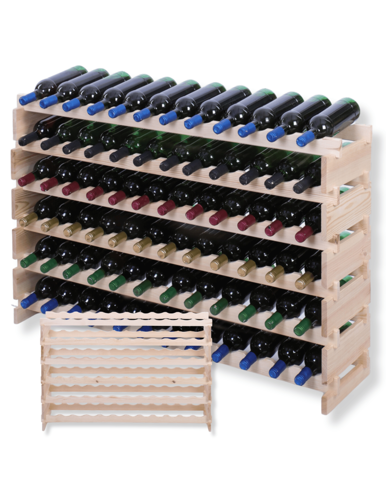 Modułowe stojaki do butelek RW11 - Stojak na wino regał modułowy na butelki 6x12 but BUDUJ JAK KLOCKI EKO - product b2b.wamar.biz 1