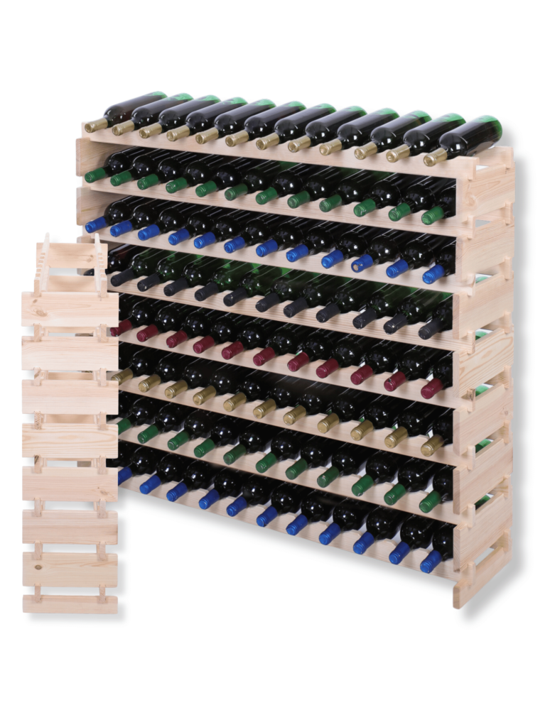 Modułowe stojaki do butelek RW11 - Stojak na wino regał modułowy na butelki 8x12 but SZEROKI BEZ NARZĘDZI - product b2b.wamar.biz 1