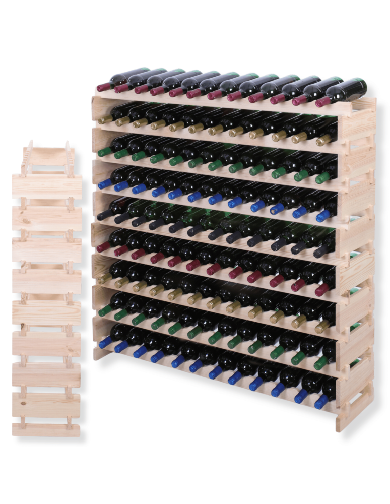 Modułowe stojaki do butelek RW11 - Stojak na wino regał modułowy na butelki 9x12 but SZEROKI BEZ NARZĘDZI - product b2b.wamar.biz 1