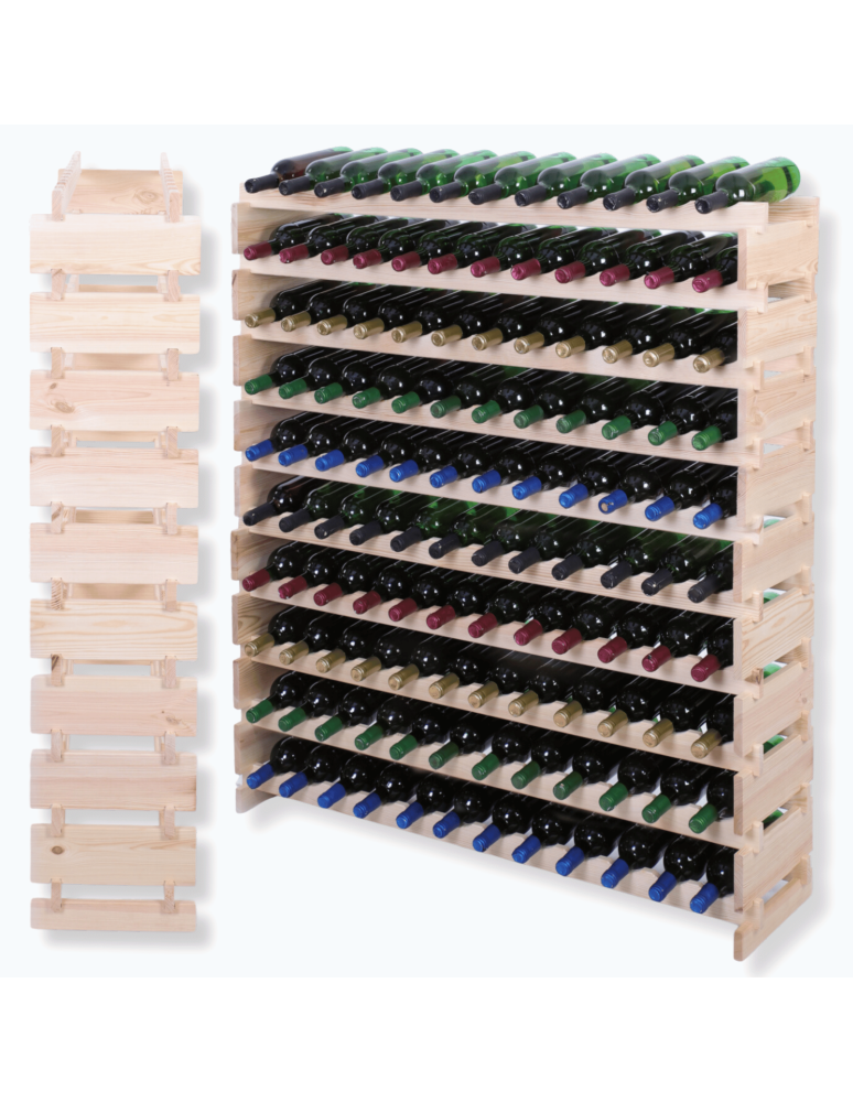 Modułowe stojaki do butelek RW11 - Stojak na wino regał modułowy na butelki 10x12 but DUŻY MONTAŻ BEZ NARZĘDZI - product b2b.wamar.biz 1
