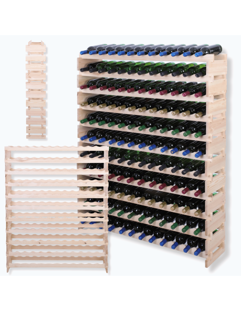 Modułowe stojaki do butelek RW11 - Stojak na wino regał modułowy na butelki 11x12 but DUŻY MONTAŻ BEZ NARZĘDZI - produkt b2b.wamar.biz 1