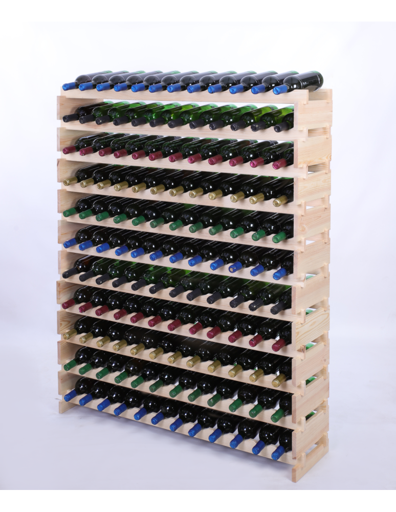 Modułowe stojaki do butelek RW11 - Stojak na wino regał modułowy na butelki 11x12 but DUŻY MONTAŻ BEZ NARZĘDZI - product b2b.wamar.biz 2