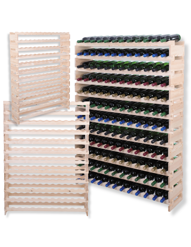 Modułowe stojaki do butelek RW11 - Stojak na wino regał modułowy na butelki 12x12 but DUŻY MONTAŻ BEZ NARZĘDZI - product b2b.wamar.biz 1