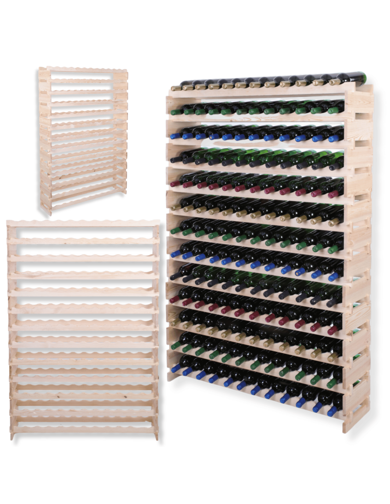 Modułowe stojaki do butelek RW11 - Stojak na wino regał modułowy na butelki 13x12 but SZEROKI BEZ NARZĘDZI - product b2b.wamar.biz 1