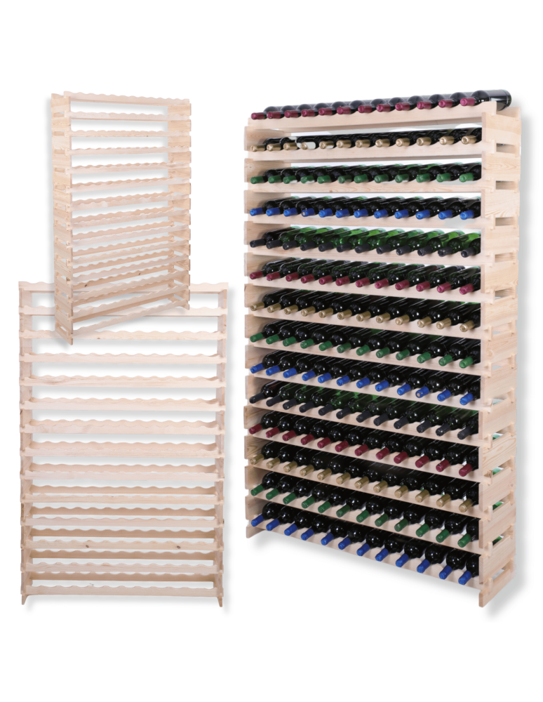Modułowe stojaki do butelek RW11 - Stojak na wino regał modułowy na butelki 14x12 but SZEROKI BEZ NARZĘDZI - product b2b.wamar.biz 1