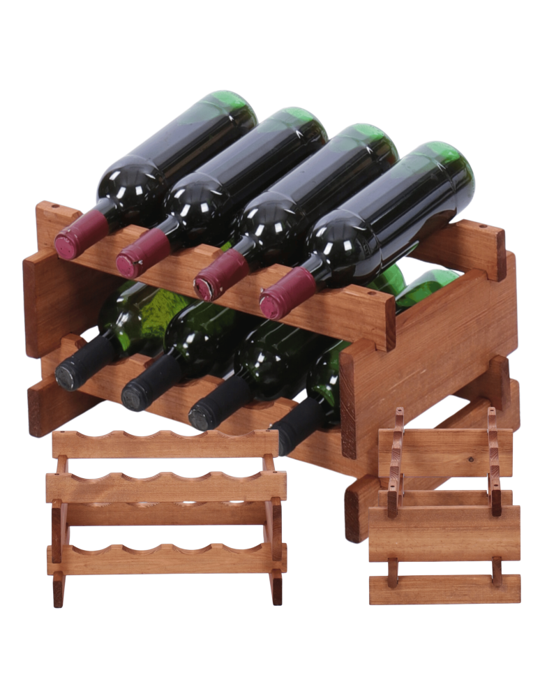 Modułowe stojaki do butelek RW11 - Stojak na wino regał modułowy na butelki 2x4 but WĄSKI ECO BEZ NARZĘDZI - product b2b.wamar.biz 1