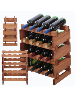Stojak na wino regał modułowy na butelki 4x4 but WĄSKI ECO BEZ NARZĘDZI