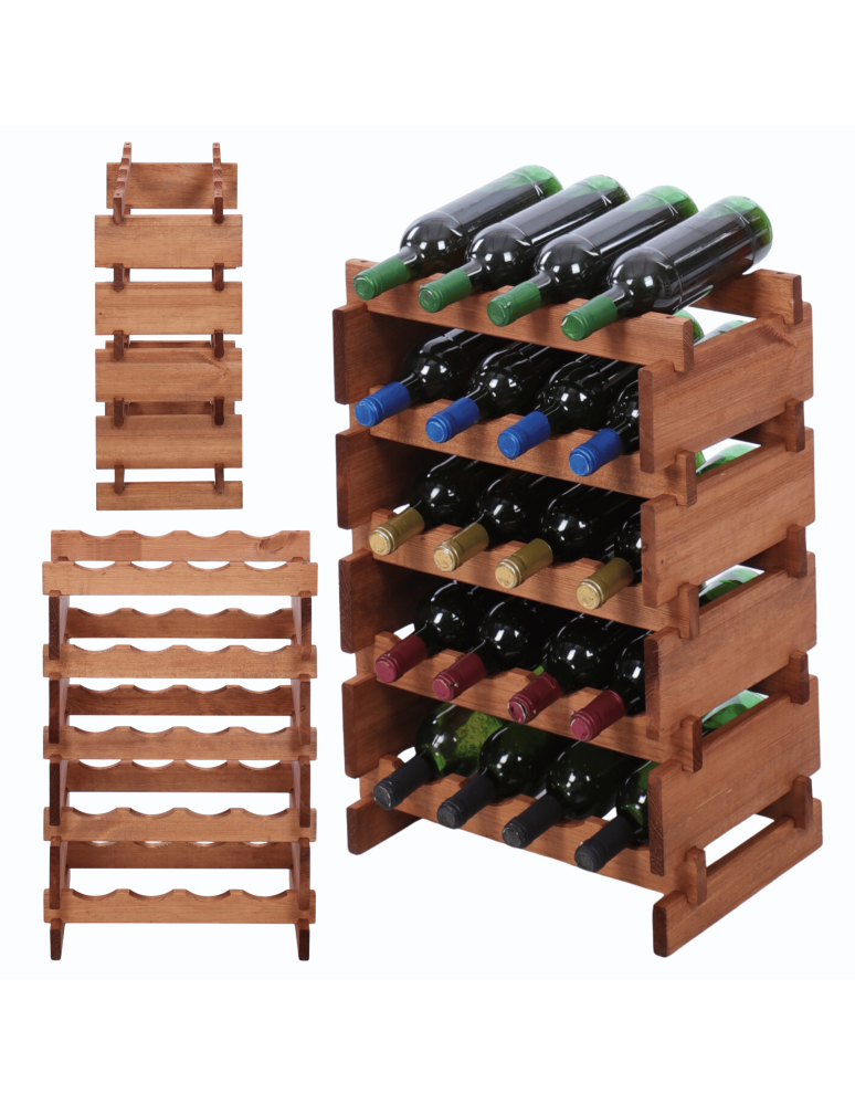 Modułowe stojaki do butelek RW11 - Stojak na wino regał modułowy na butelki 5x4 but BUDUJ JAK KLOCKI EKO - product b2b.wamar.biz 1