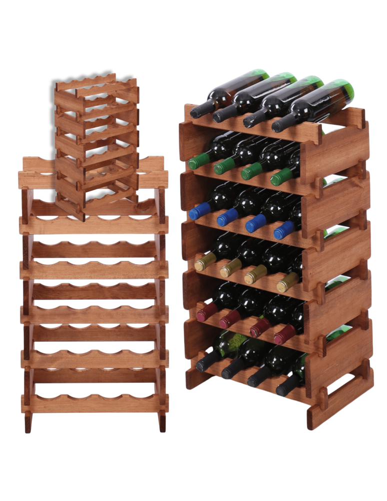 Modułowe stojaki do butelek RW11 - Stojak na wino regał modułowy na butelki 6x4 but BUDUJ JAK KLOCKI EKO - product b2b.wamar.biz 1