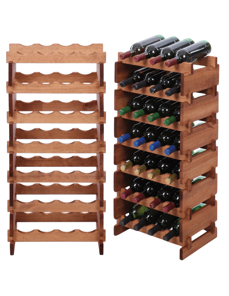 Modułowe stojaki do butelek RW11 - Stojak na wino regał modułowy na butelki 7x4 but BUDUJ JAK KLOCKI EKO - product b2b.wamar.biz 1