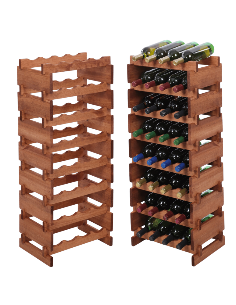 Modułowe stojaki do butelek RW11 - Stojak na wino regał modułowy na butelki 8x4 but WĄSKI ECO BEZ NARZĘDZI - product b2b.wamar.biz 1