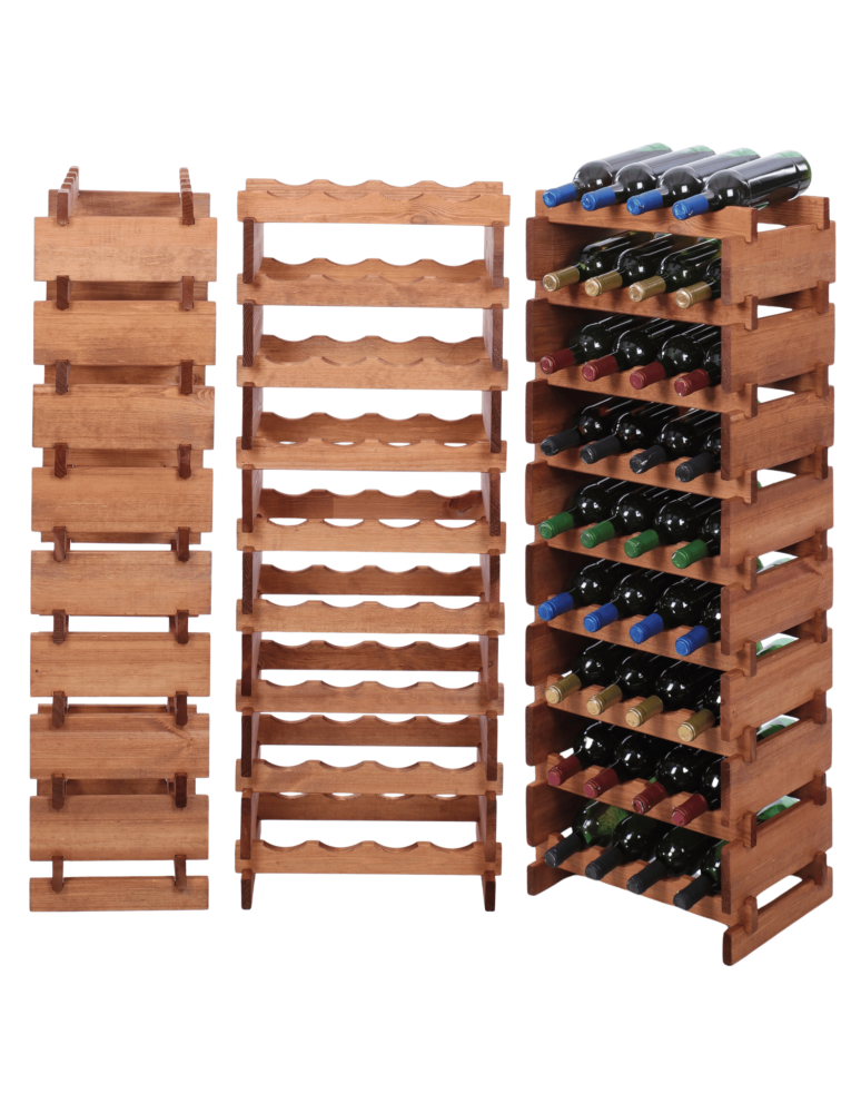 Modułowe stojaki do butelek RW11 - Stojak na wino regał modułowy na butelki 9x4 but WĄSKI ECO BEZ NARZĘDZI - product b2b.wamar.biz 1