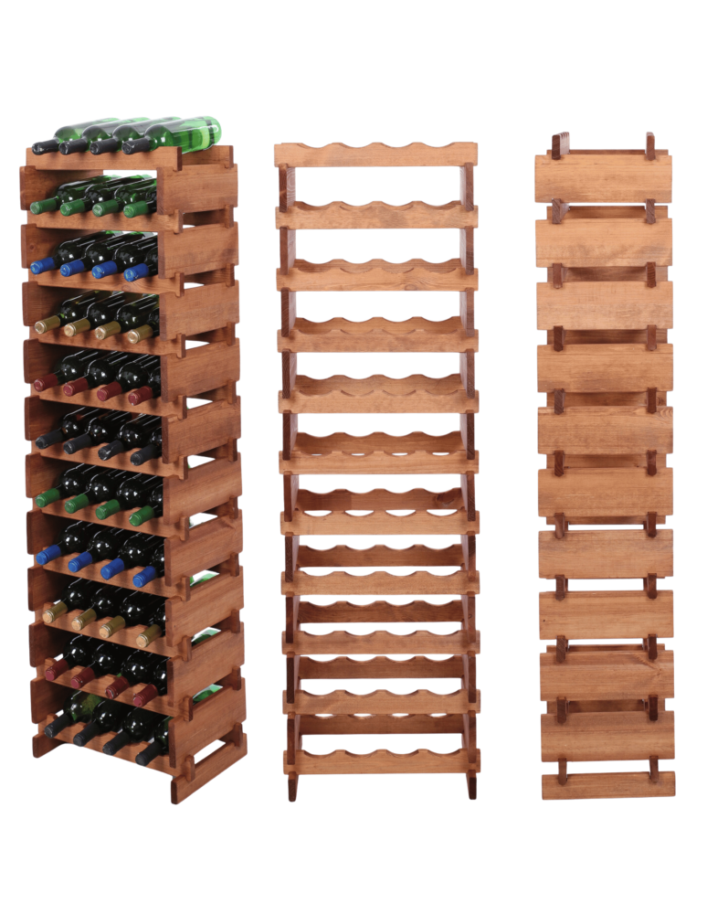 Modułowe stojaki do butelek RW11 - Stojak na wino regał modułowy na butelki 11x4 but DUŻY MONTAŻ BEZ NARZĘDZI - product b2b.wamar.biz 1