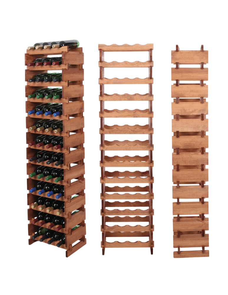 Modułowe stojaki do butelek RW11 - Stojak na wino regał modułowy na butelki 13x4 but WĄSKI ECO BEZ NARZĘDZI - product b2b.wamar.biz 1