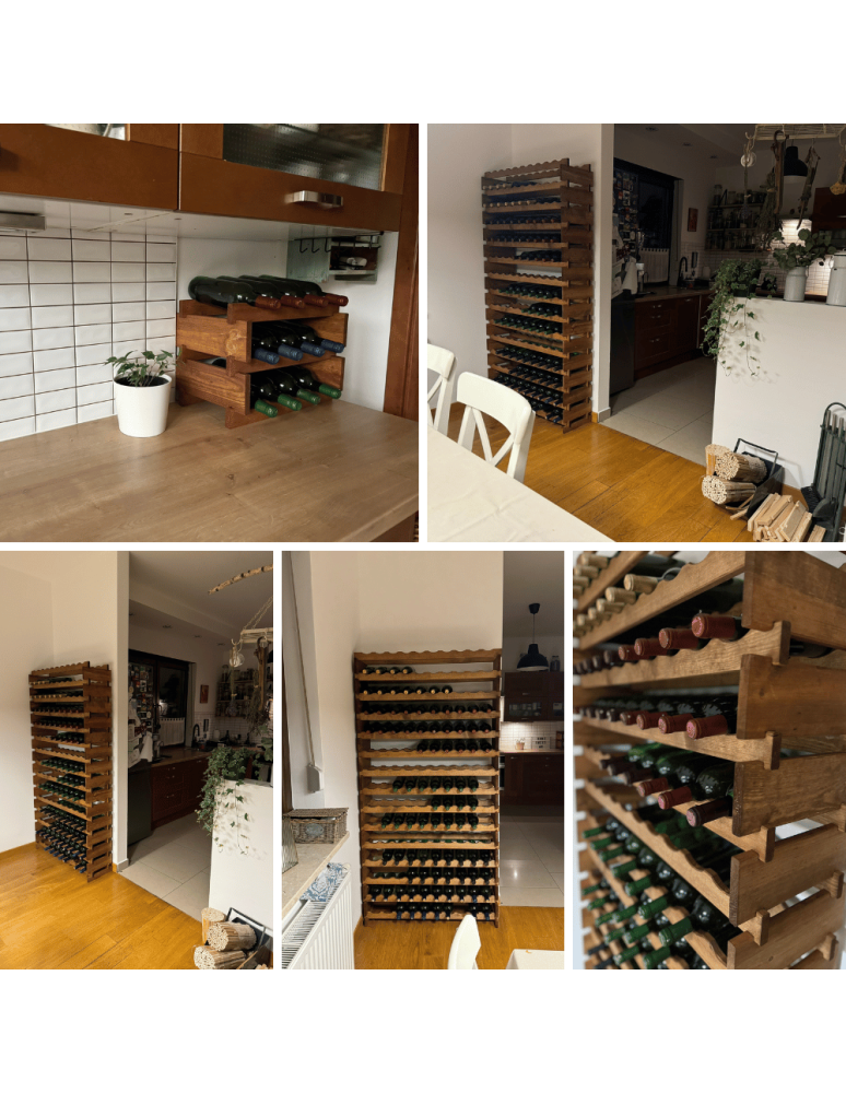 Modułowe stojaki do butelek RW11 - Stojak na wino regał modułowy na butelki 13x4 but WĄSKI ECO BEZ NARZĘDZI - product b2b.wamar.biz 8