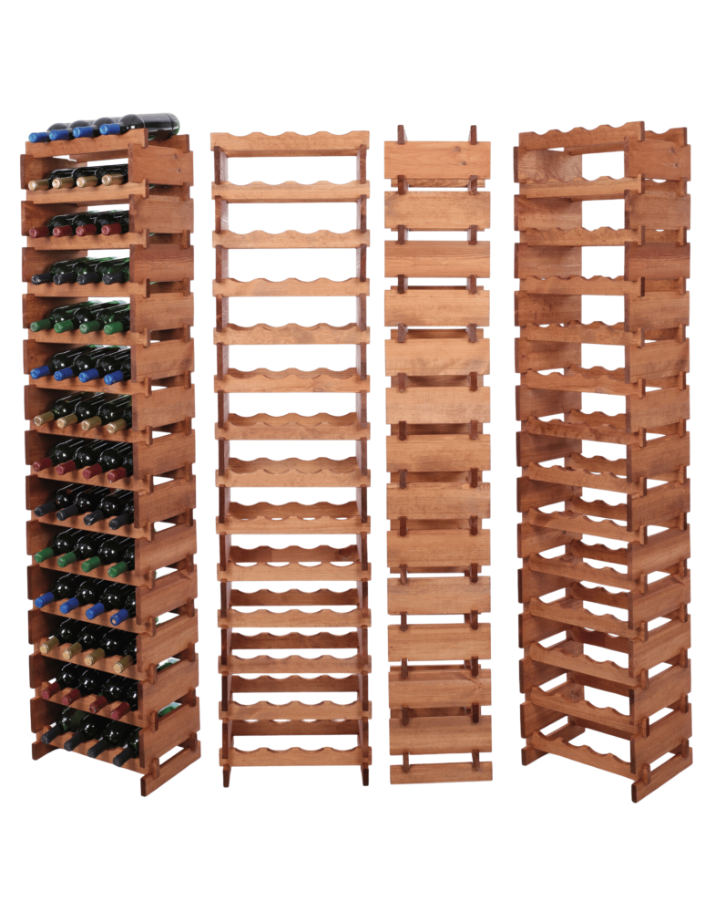 Modułowe stojaki do butelek RW11 - Stojak na wino regał modułowy na butelki 14x4 but WĄSKI ECO BEZ NARZĘDZI - product b2b.wamar.biz 1