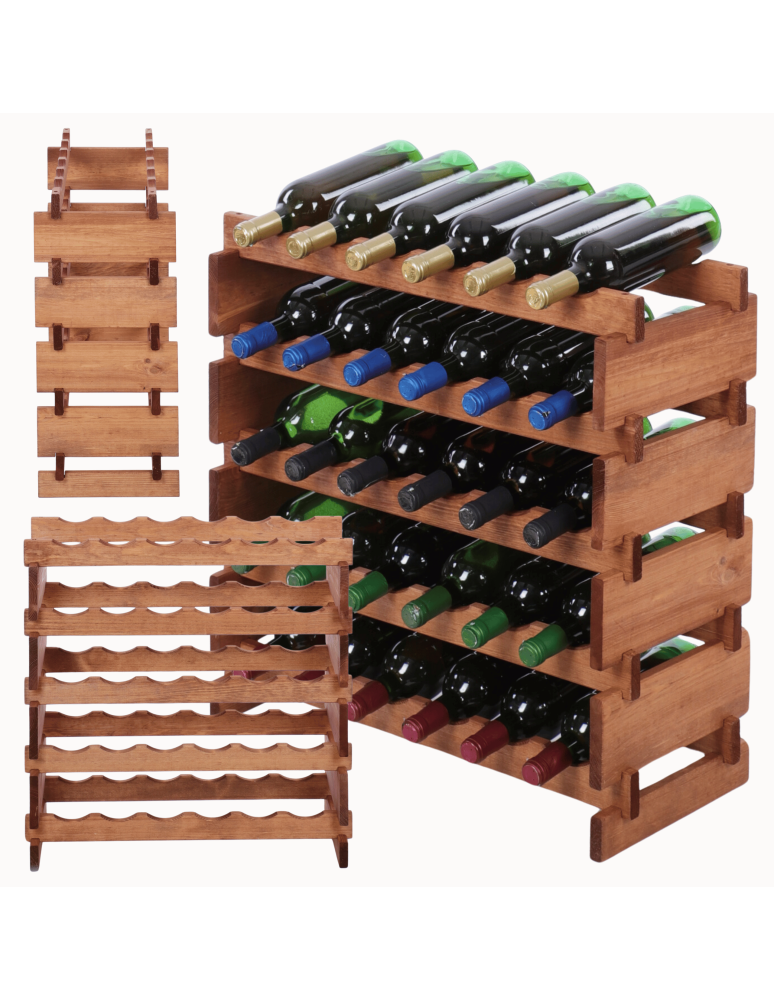 Modułowe stojaki do butelek RW11 - Stojak na butelki regał modułowy na wino 5x6 but BUDUJ JAK KLOCKI ECO - product b2b.wamar.biz 1