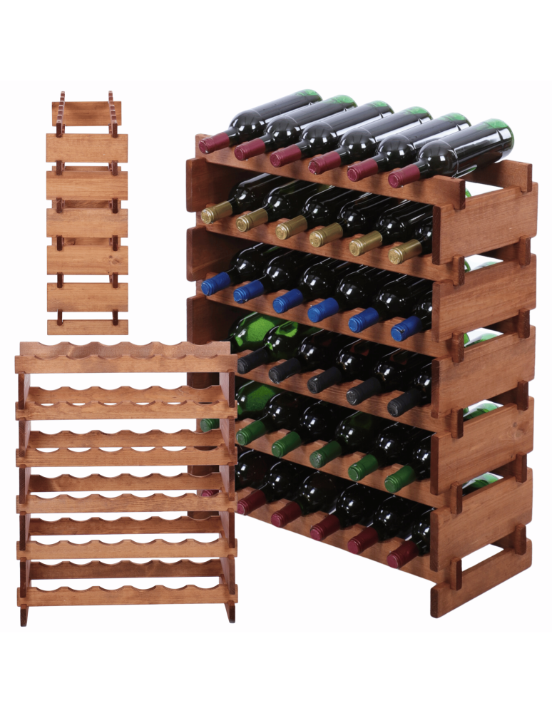 Modułowe stojaki do butelek RW11 - Stojak na butelki regał modułowy na wino 6x6 but BUDUJ JAK KLOCKI ECO - product b2b.wamar.biz 1